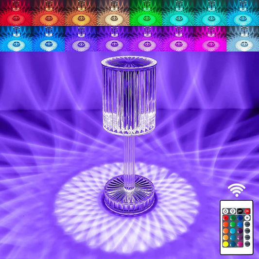 16 color crystal table lamp